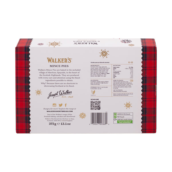 Walkers Shortbread 6 Luxury Mince Pies – Back of Pack