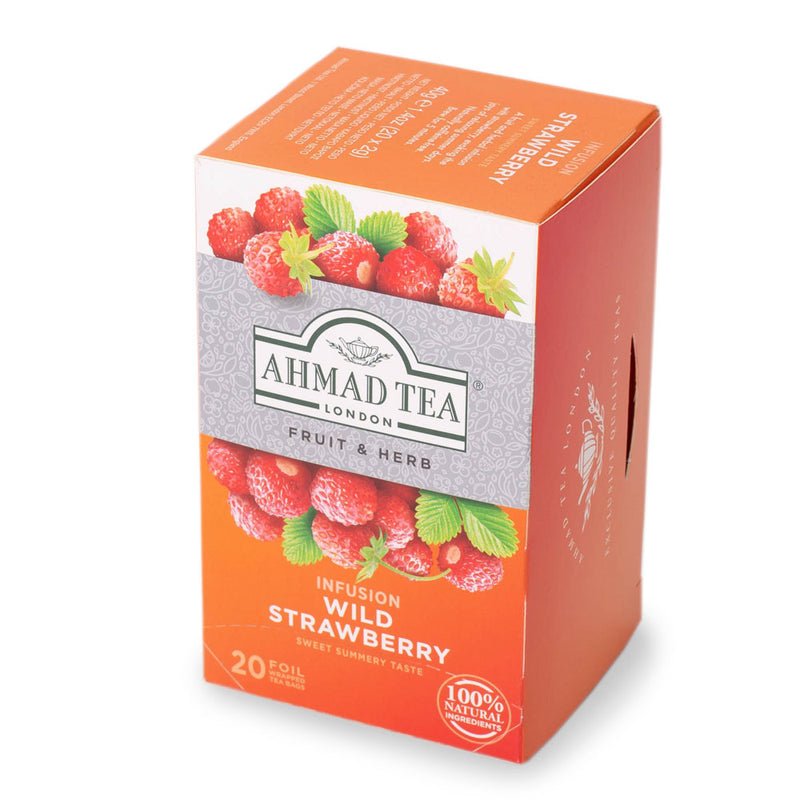 Wild Strawberry 20 Teabags - Side angle of box