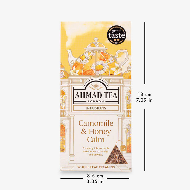 15 Pyramid Teabags - Box with dimensions