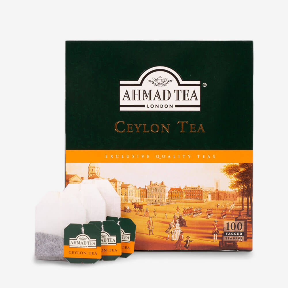 Ahmad Tea Ceylon Tea 100 Teabags - Box and teabags