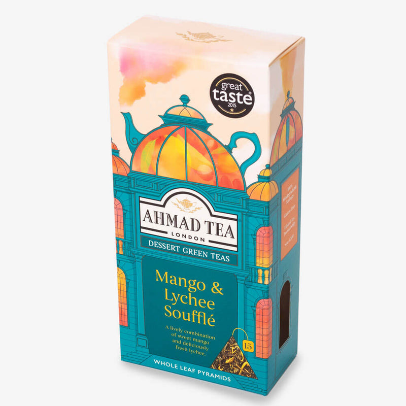  15 Pyramid Teabags - Side angle of box