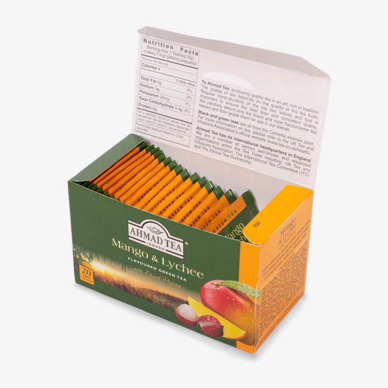 6 Packs of 20 Teabags - Open box on side