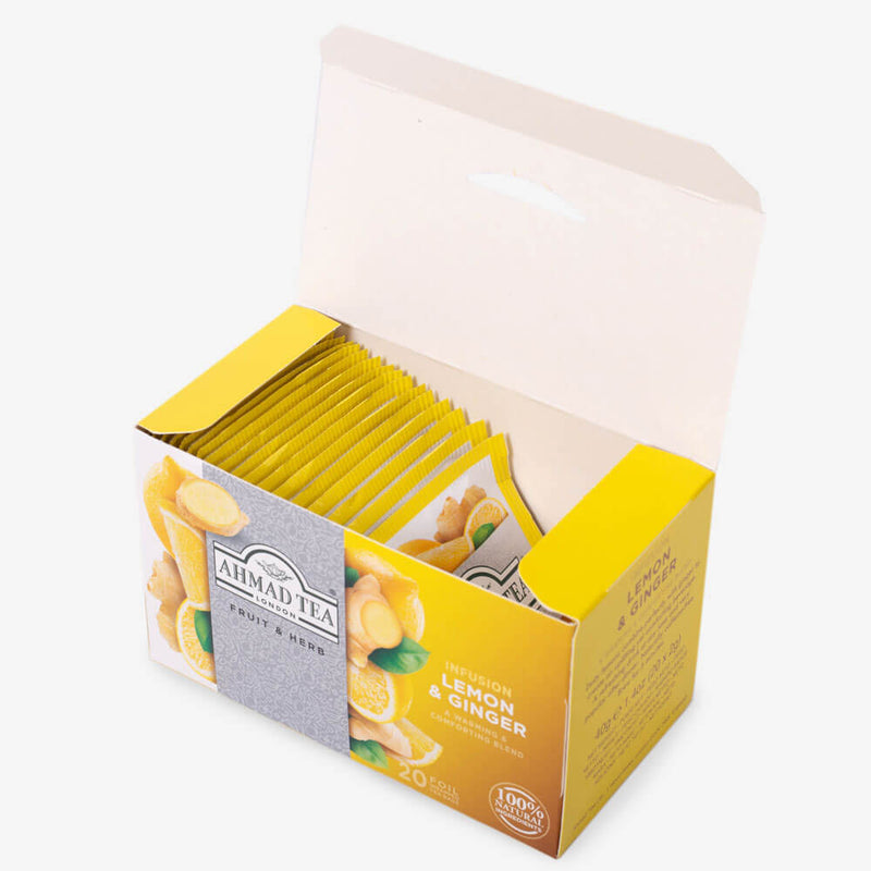 6 Packs of 20 Teabags - Open box on side