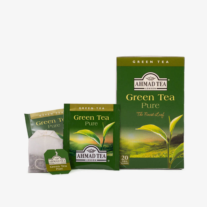 Green Tea Pure 20 Teabags - Box, envelopes and teabag